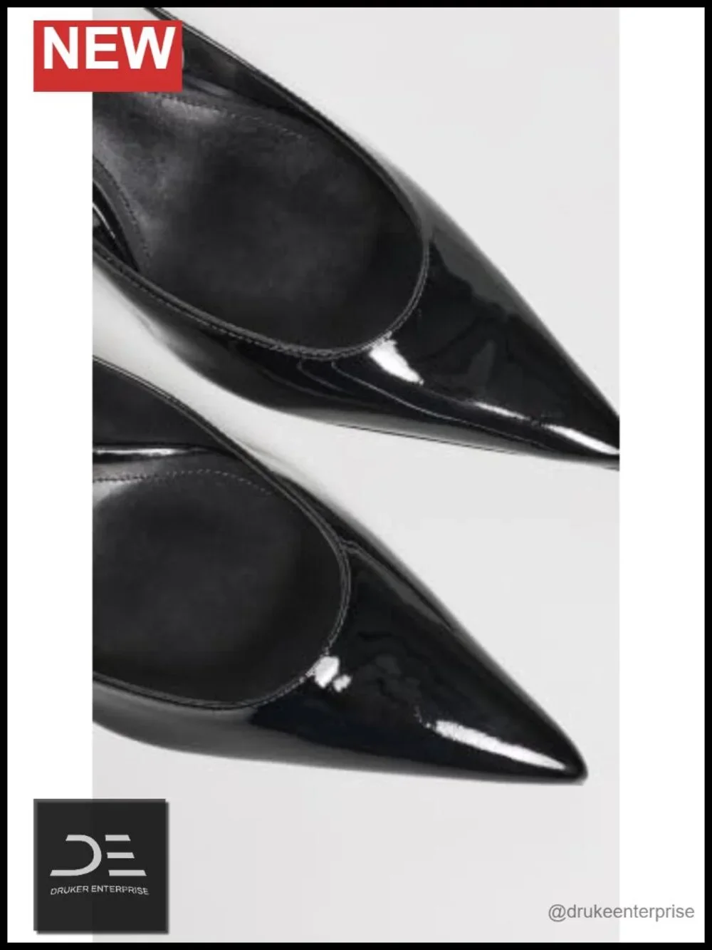 Patent Leather Slingback Kitten Heels Pointed Toe 2in